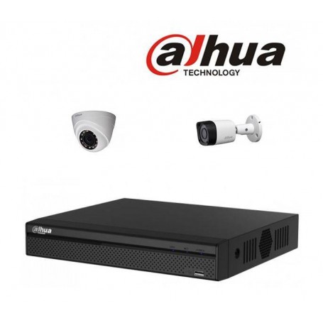 PACK DVR DAHUA 4 CHAINES+2 CHARGEURS+2 CAMERAS (1 INTERNE+1 EXTERNE) HD