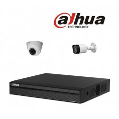 PACK DVR DAHUA 4 CHAINES+2 CHARGEURS+2 CAMERAS (1 INTERNE+1 EXTERNE) HD