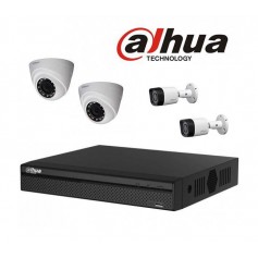 PACK DVR DAHUA 4 CHAINES+2 CHARGEURS+2 CAMERAS (1 INTERNE+1 EXTERNE) HD