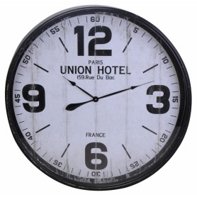 HORLOGE MURALE METAL D90CM BLANC