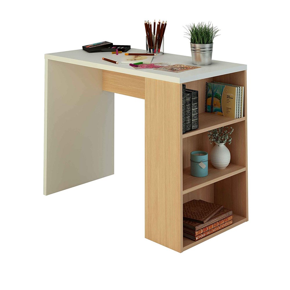 Bureau avec étagère en mélamine 