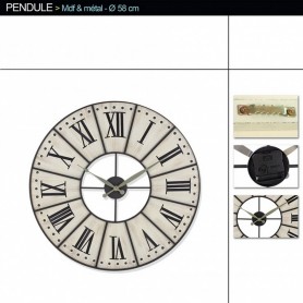 PENDULE BOIS METAL D.58