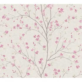 PAPIER PEINT METROPOLITAN STORIES II  ASIATIQUE FLORAL BEIGE 379121
