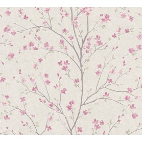 PAPIER PEINT METROPOLITAN STORIES II  ASIATIQUE FLORAL BEIGE 379121