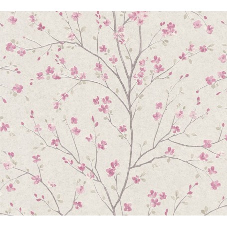 PAPIER PEINT METROPOLITAN STORIES II  ASIATIQUE FLORAL GRIS 379122