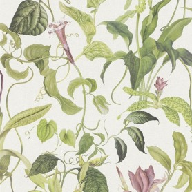 PAPIER PEINT MICHALSKY Botanique & jungle Vert - Lilas, Blanc