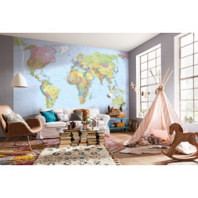 Photo murale panoramique intissé  "World Map"  XXL4-038