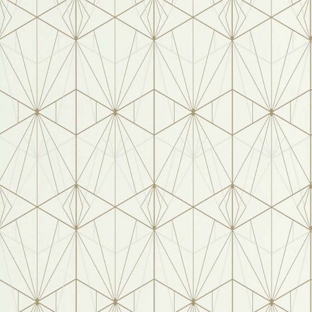 PAPIER PEINT  ART DECO ECRU ET DORÉ - 51192506