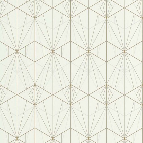 PAPIER PEINT  ART DECO ECRU ET DORÉ - 51192506