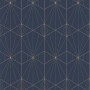 PAPIER PEINT  ART DECO BLEU ET DORÉ - 51192501