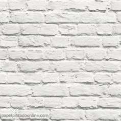 PAPIER PEINT BRIQUE BLANC