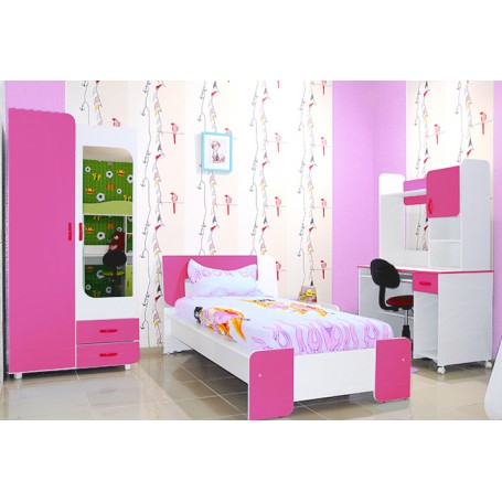 Chambre enfant NOUR (Magenta/Blanc)